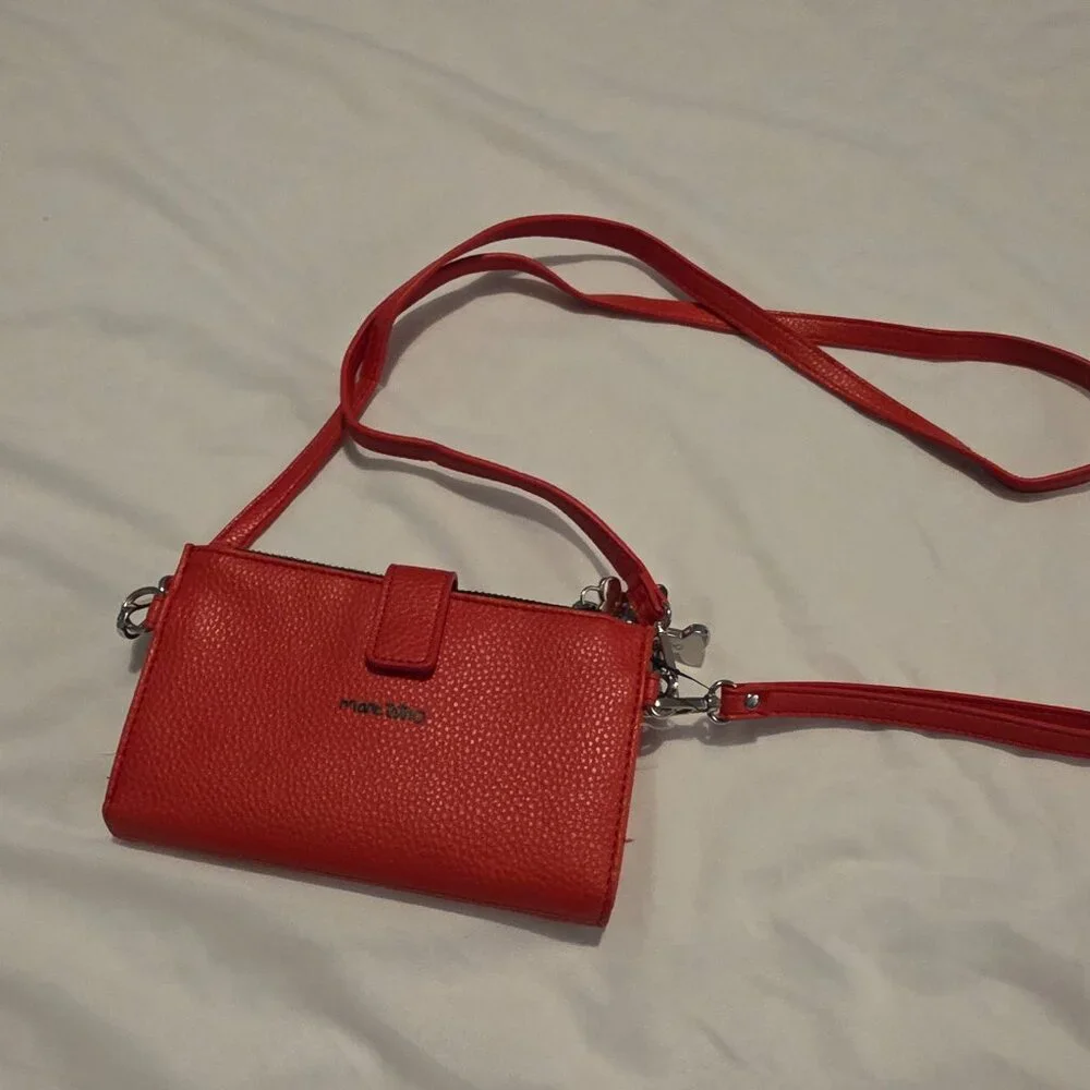 Marc Tetro Crossbody Wristlet Wallet Purse Dog Red Kitschy